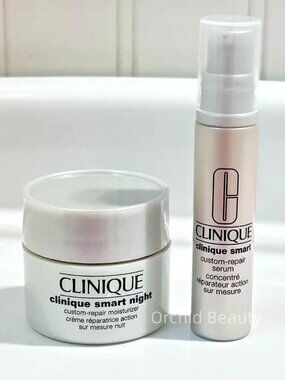 New Clinique Smart Night Custom-Repair Moisturizer + Serum Travel Set 15ml+ 10ml
